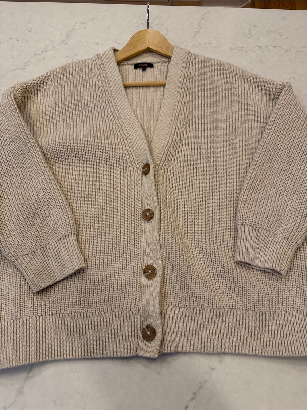 Quince 100% Organic Cotton Oversized Boyfriend Cardigan Size XL - Picture 3 of 9